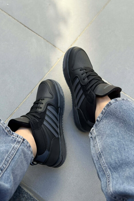 FOUR STRIPES HIGH TOP WOMEN SNEAKERS BLACK-GREY/ZEGR - 5