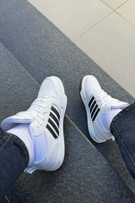 FOUR STRIPES HIGH TOP WOMEN SNEAKERS WHITE-BLACK/BAZE - 5