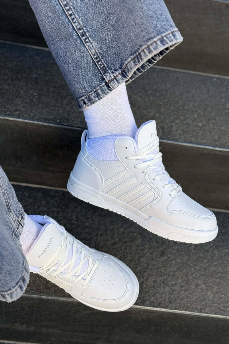 FOUR STRIPES HIGH TOP WOMEN SNEAKERS WHITE-E BARDHE - 3