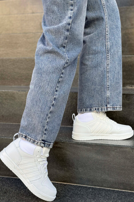 FOUR STRIPES HIGH TOP WOMEN SNEAKERS WHITE-E BARDHE - 2