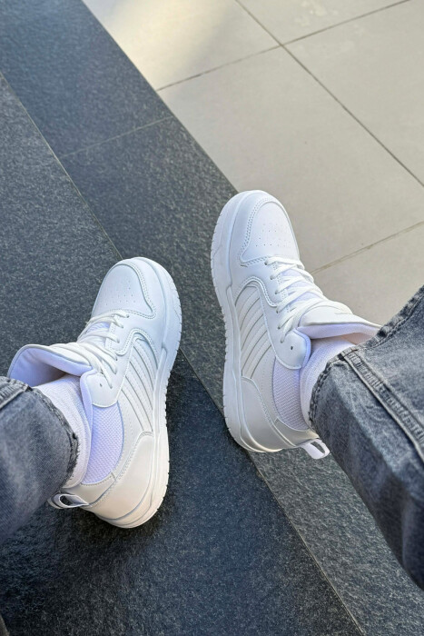 FOUR STRIPES HIGH TOP WOMEN SNEAKERS WHITE-E BARDHE - 6