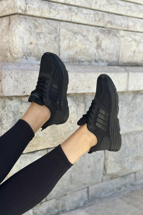 FOUR STRIPES PLATFORM SIMPLE WOMEN SNEAKERS BLACK/ E ZEZE - 3