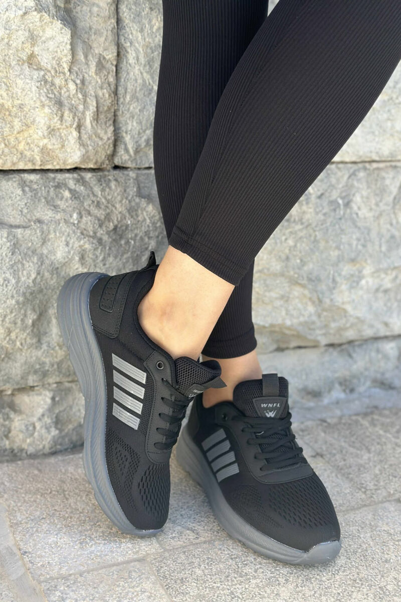 FOUR STRIPES PLATFORM SIMPLE WOMEN SNEAKERS BLACK-GREY/ZEGR - 5