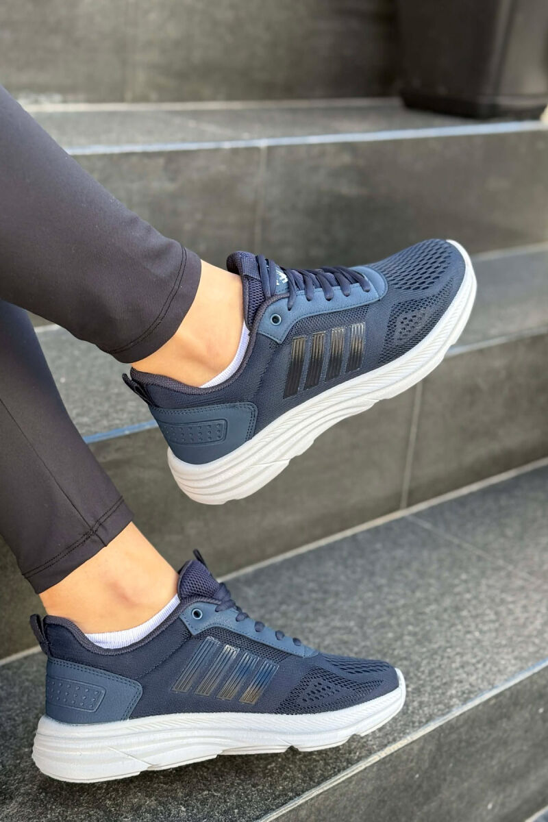 FOUR STRIPES PLATFORM SIMPLE WOMEN SNEAKERS BLUE+GREY/ BLU+GRI - 3