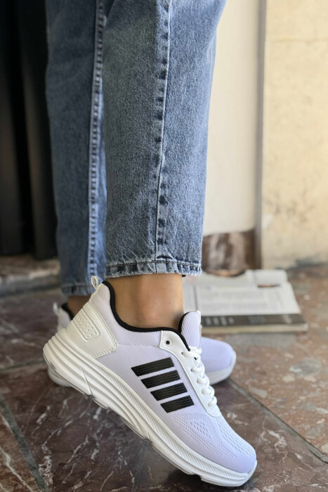 FOUR STRIPES PLATFORM SIMPLE WOMEN SNEAKERS WHITE-BLACK/BAZE - 4