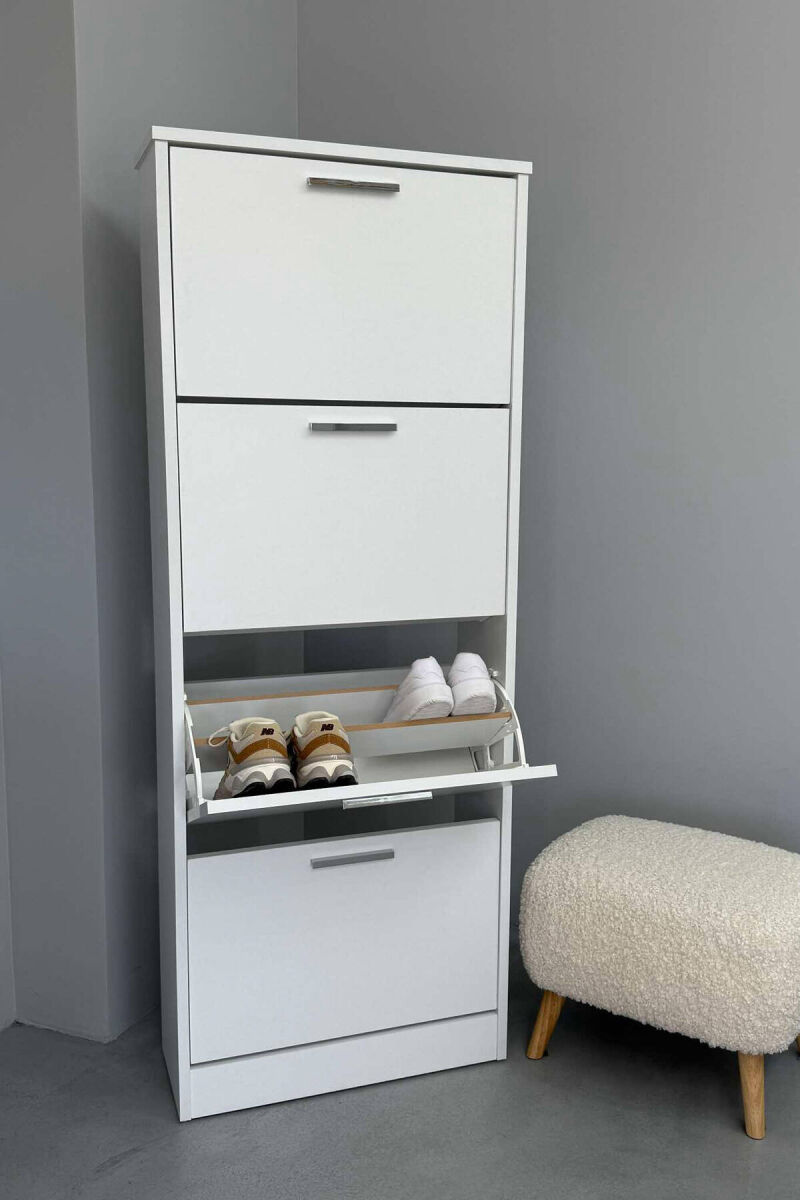 FOUR TIER SHOE SHELF WHITE-E BARDHE - 1