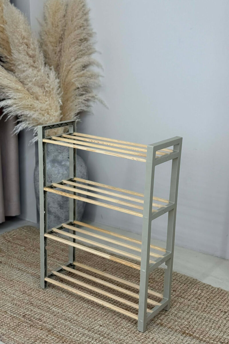 FOUR TIER WOODEN SHOES SHELF BEIGE/BEZHE - 2
