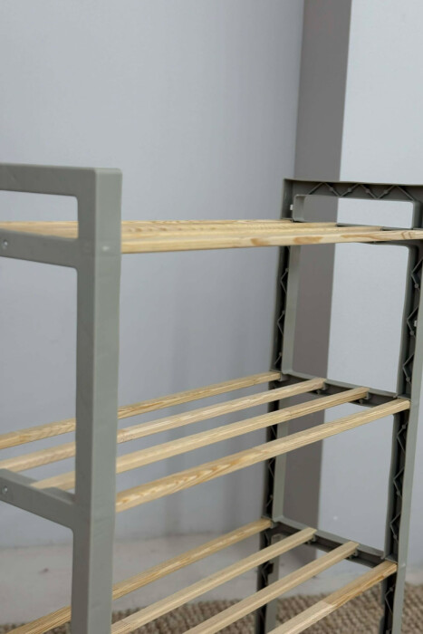 FOUR TIER WOODEN SHOES SHELF BEIGE/BEZHE - 3