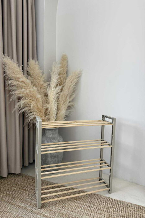 FOUR TIER WOODEN SHOES SHELF BEIGE/BEZHE - 10