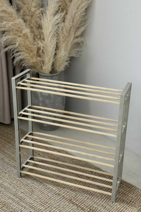 FOUR TIER WOODEN SHOES SHELF BEIGE/BEZHE - 11