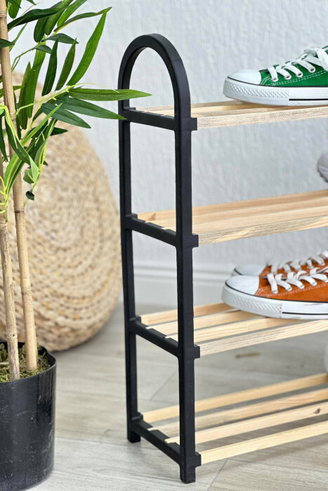 FOUR TIER WOODEN SHOES SHELF BLACK/ E ZEZE - 3