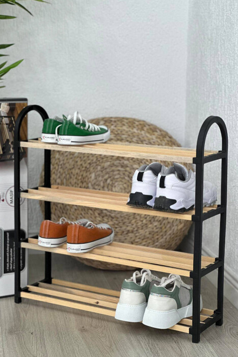 FOUR TIER WOODEN SHOES SHELF BLACK/ E ZEZE - 6