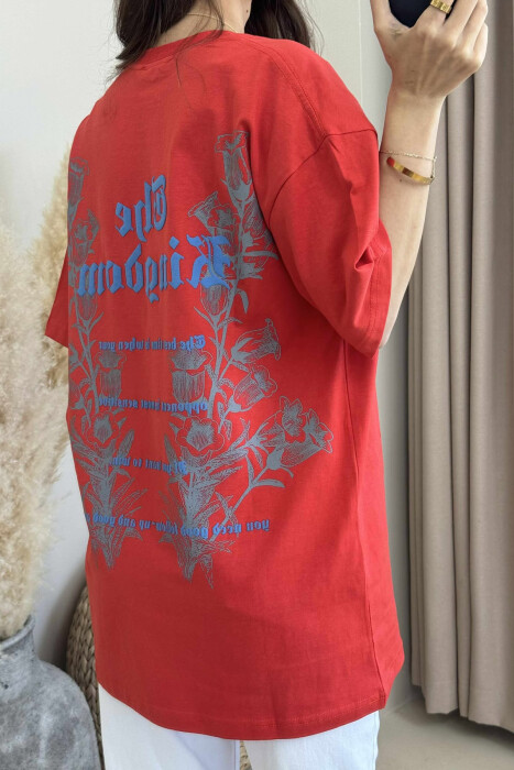 FRONT & BACK DESIGNED WRITTINGS WOMEN T-SHIRTS DARK ORANGE/POE - 4