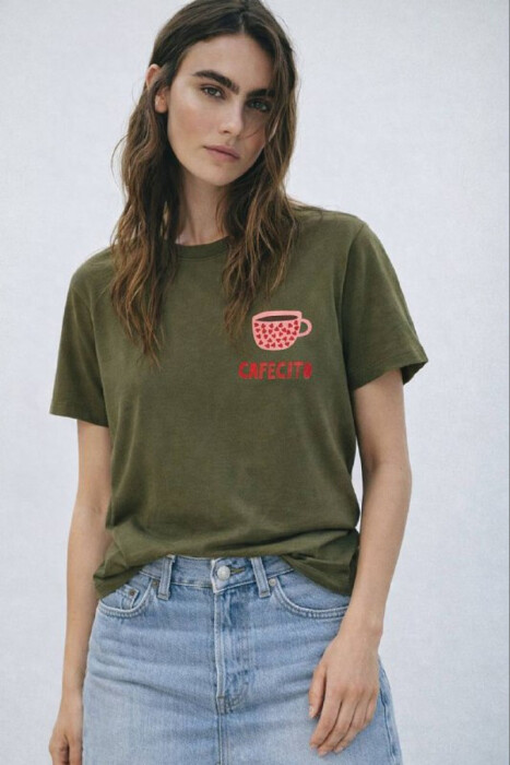 FRONT & BACK IMAGE WOMAN T-SHIRT GREEN/JESHILE - 5