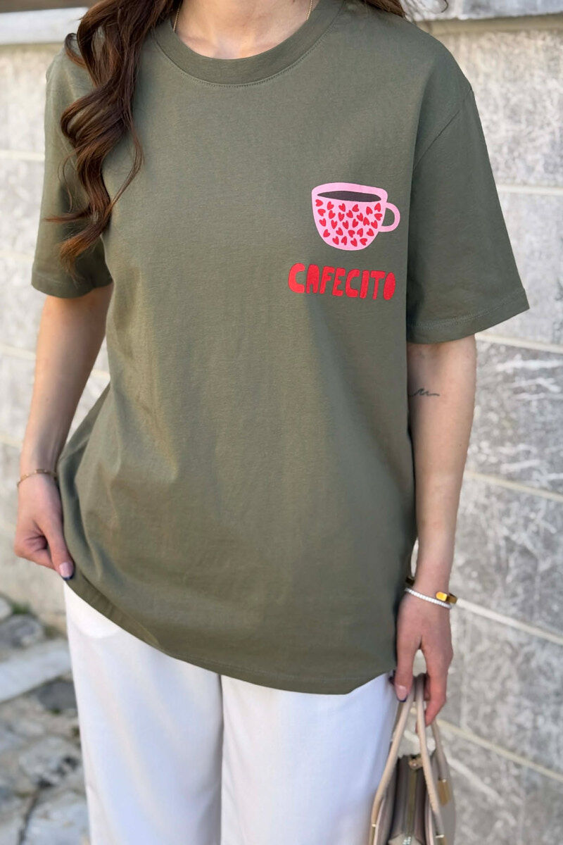 FRONT & BACK IMAGE WOMAN T-SHIRT GREEN/JESHILE - 3