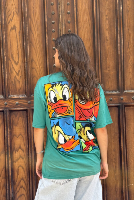 FRONT & BACK IMAGE WOMEN T-SHIRT GREEN/JESHILE - 5