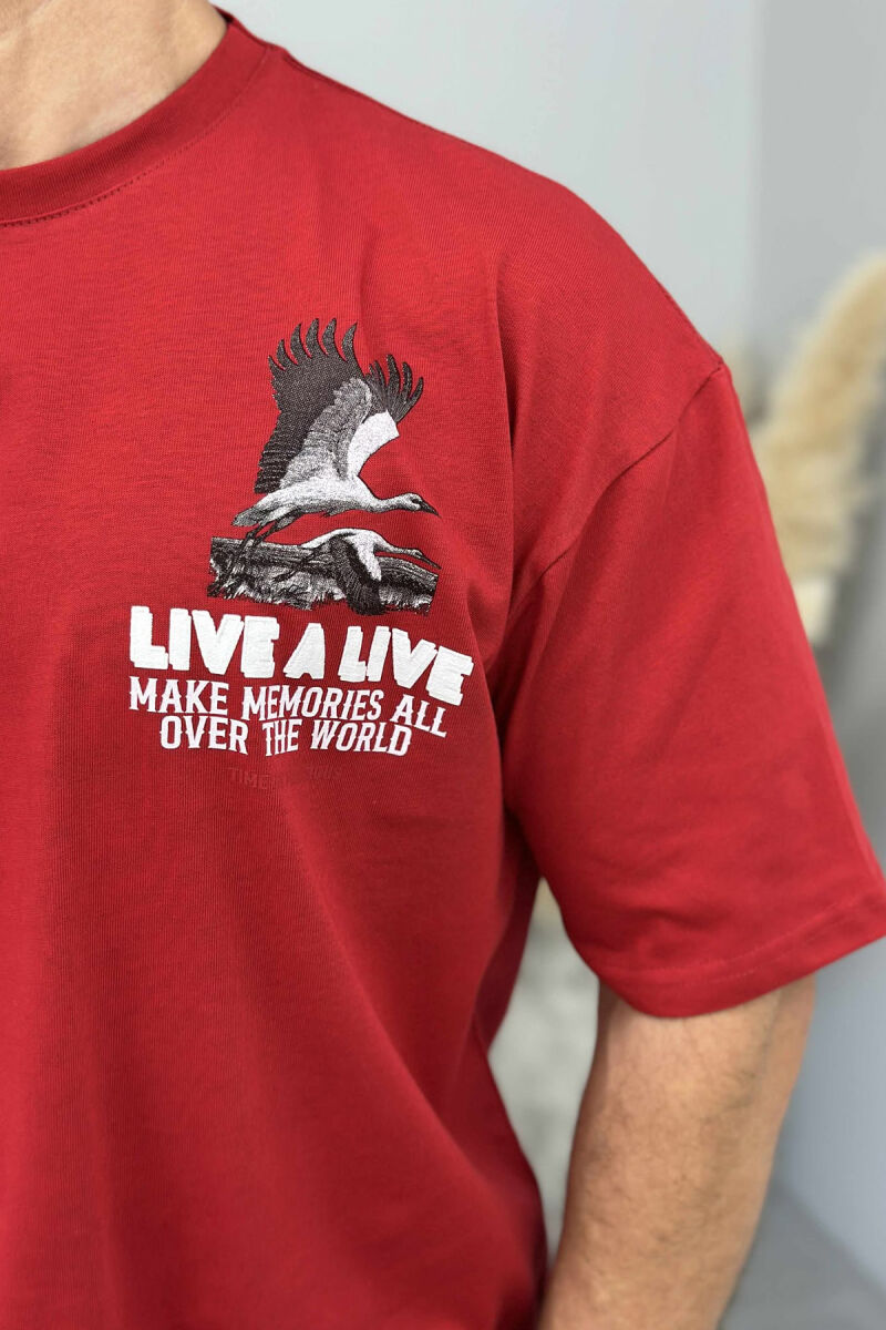 FRONT & BACK IMAGE WRITTINGS MEN T-SHIRT RED/E KUQE - 4