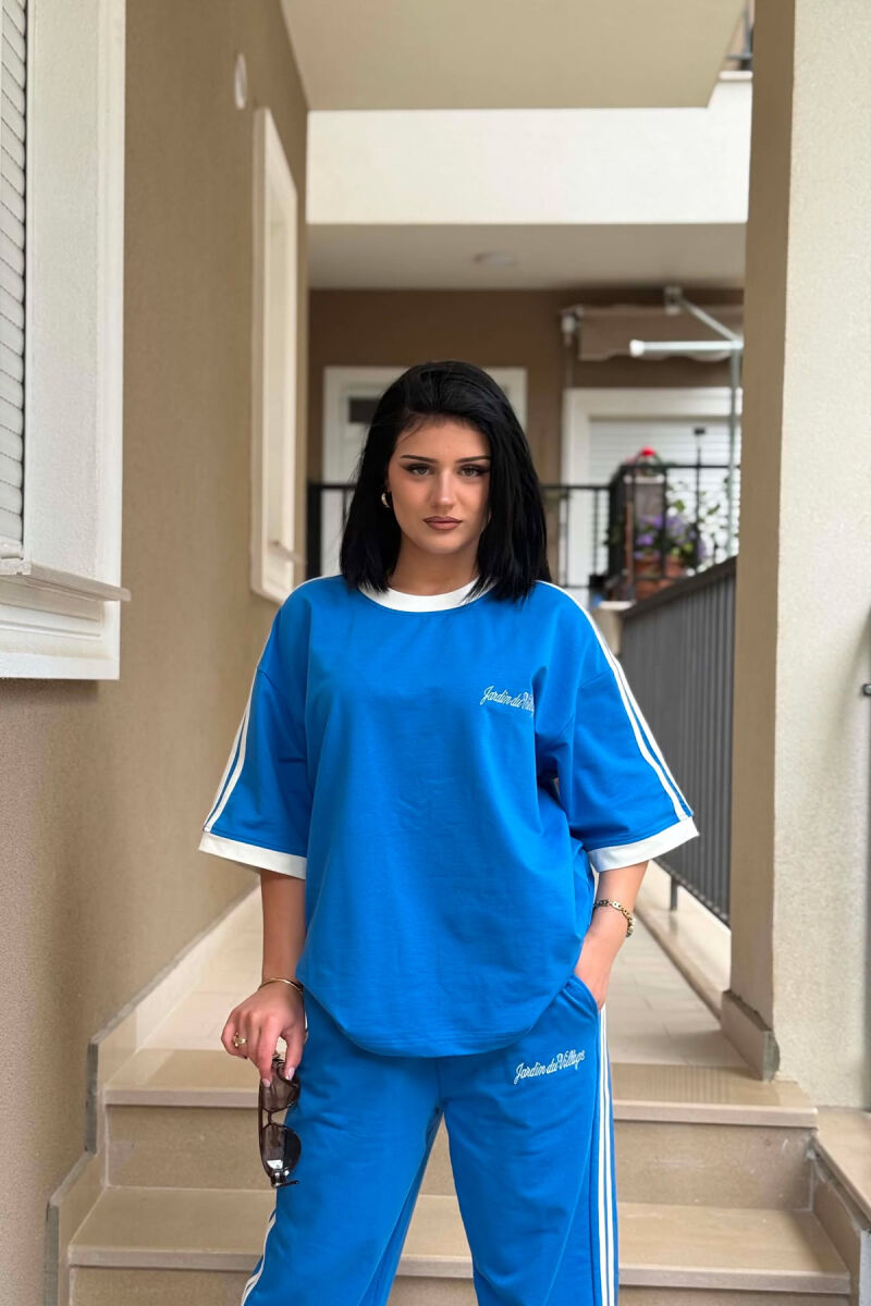 FRONT & BACK T-SHIRT + SWEATPANTS WOMAN SET BLUE/BLU - 3
