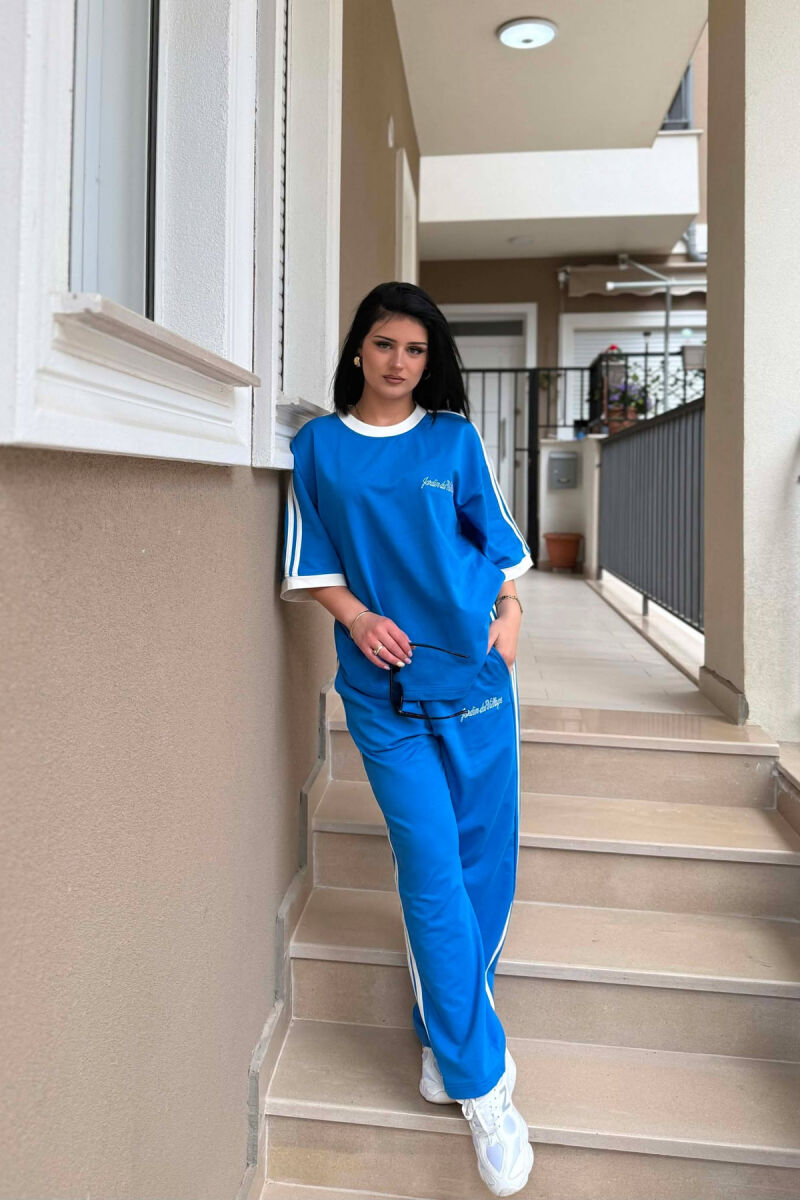 FRONT & BACK T-SHIRT + SWEATPANTS WOMAN SET BLUE/BLU - 4