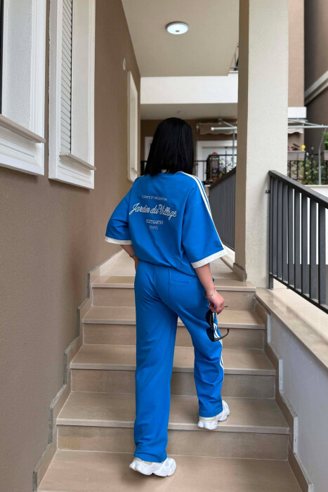 FRONT & BACK T-SHIRT + SWEATPANTS WOMAN SET BLUE/BLU - 6