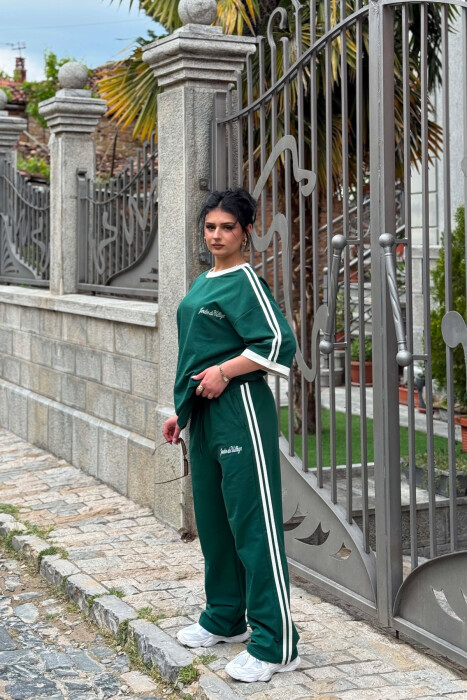 FRONT & BACK T-SHIRT + SWEATPANTS WOMAN SET GREEN/JESHILE - 2