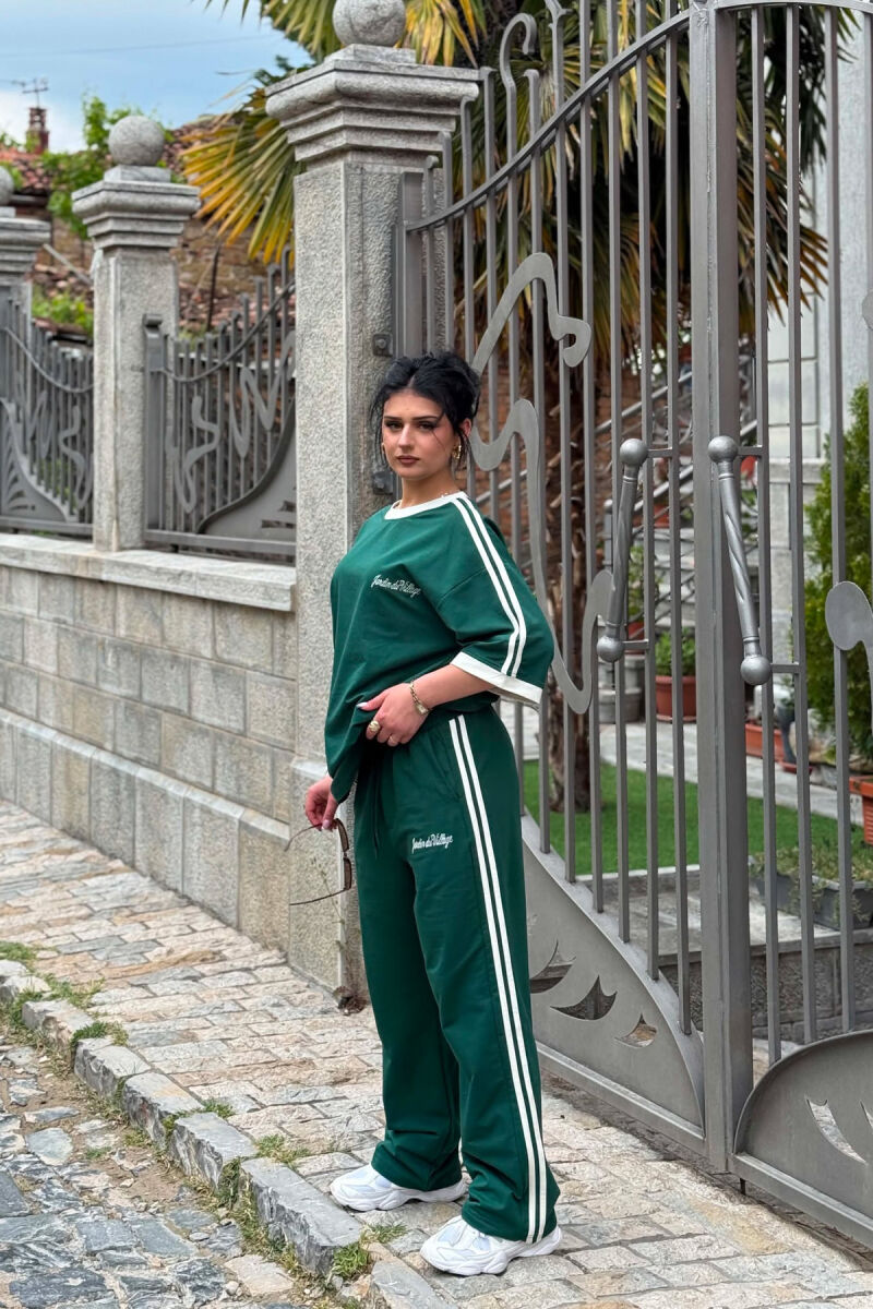 FRONT & BACK T-SHIRT + SWEATPANTS WOMAN SET GREEN/JESHILE - 2