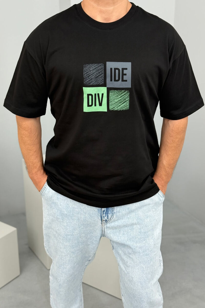 FRONT & BACK WRITTINGS MEN T-SHIRT BLACK/ E ZEZE - 2