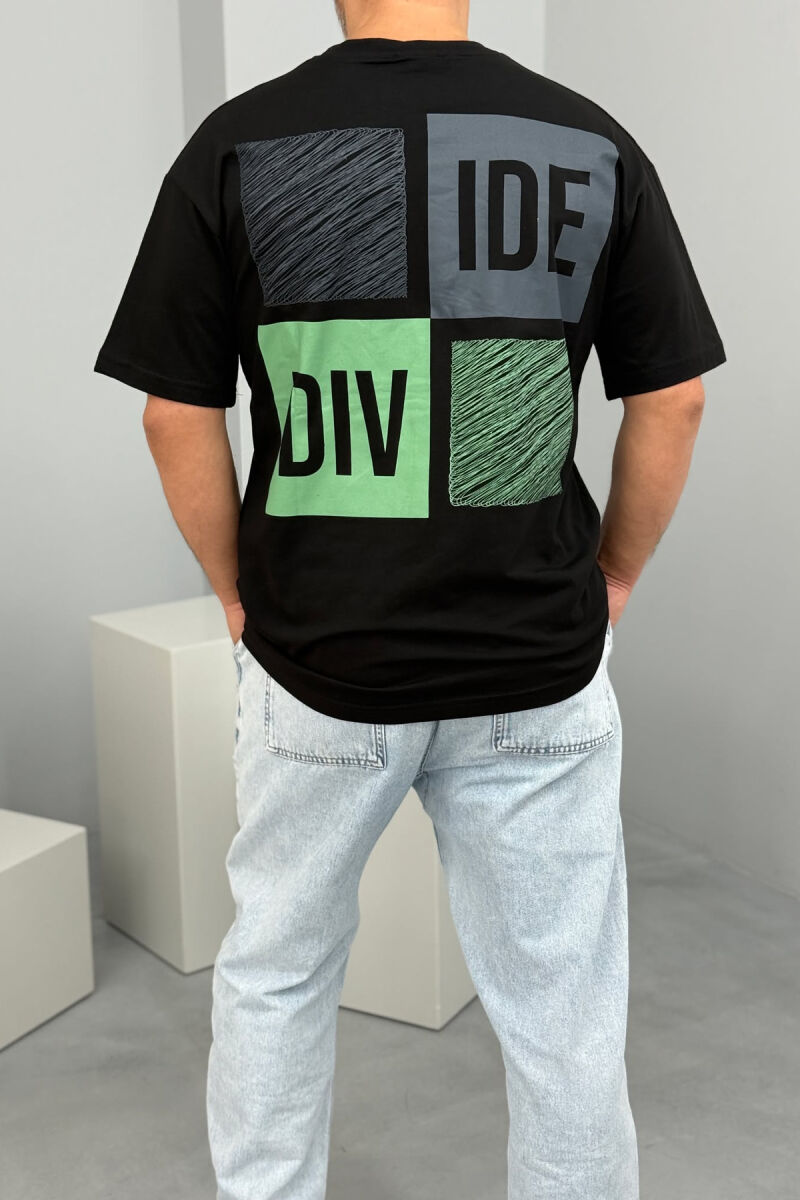 FRONT & BACK WRITTINGS MEN T-SHIRT BLACK/ E ZEZE - 3