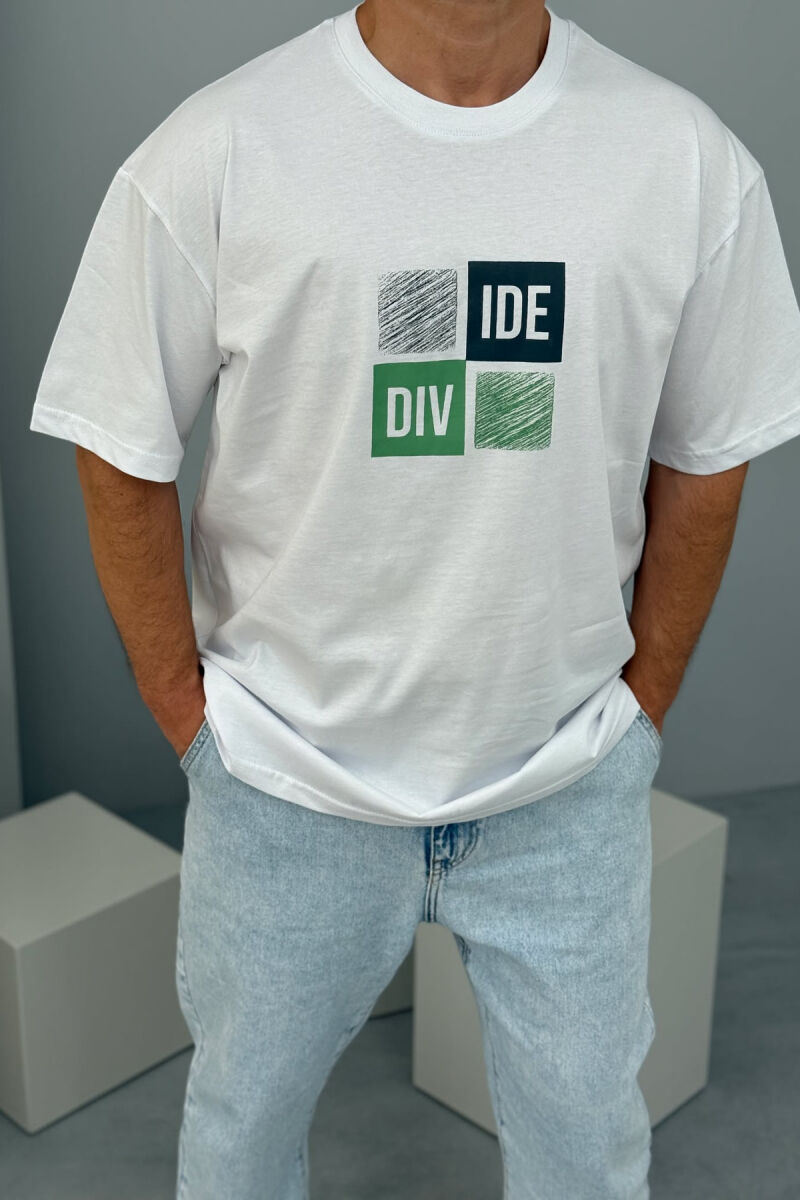 FRONT & BACK WRITTINGS MEN T-SHIRT WHITE-E BARDHE - 2