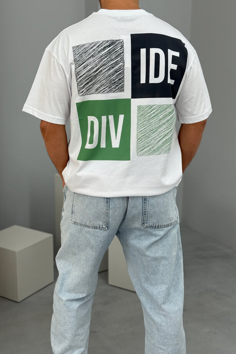 FRONT & BACK WRITTINGS MEN T-SHIRT WHITE-E BARDHE - 3