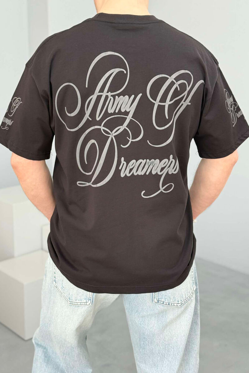 FRONT & BACK WRITTINGS ROUND NECK MEN T-SHIRT BLACK/ E ZEZE - 3