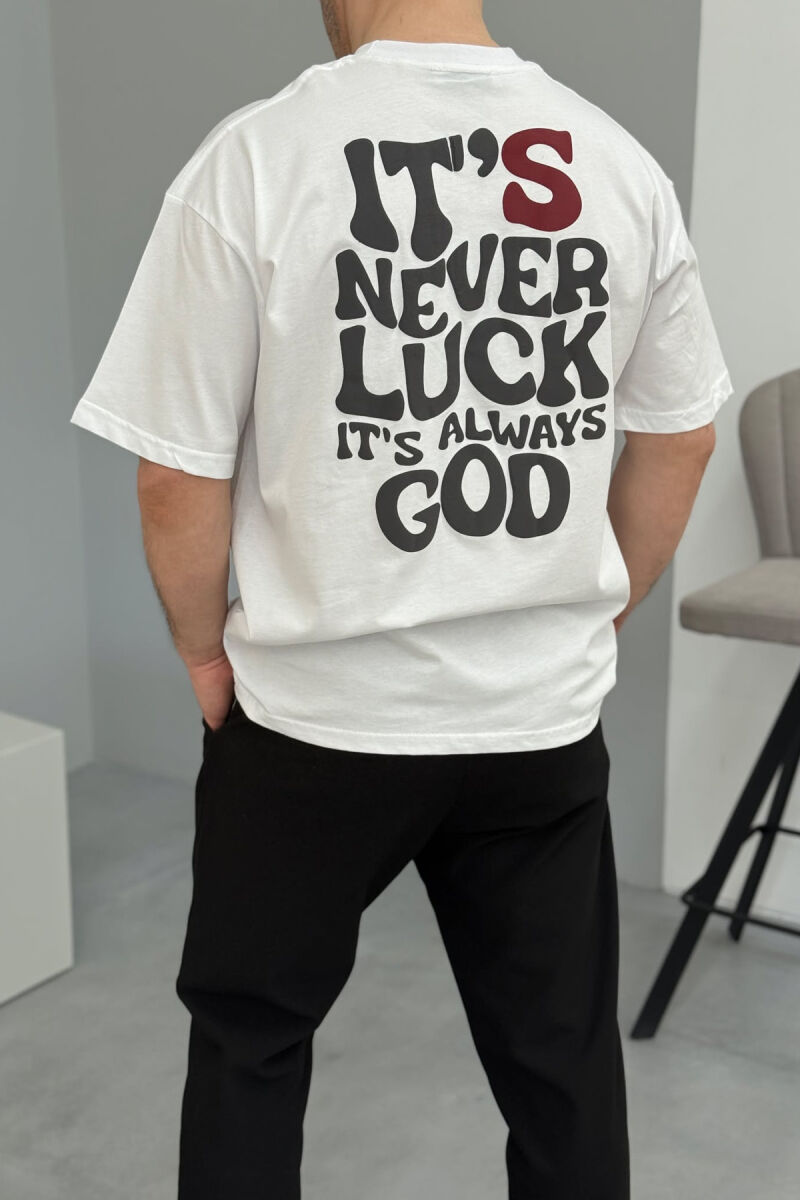 FRONT & BACK WRITTINGS SIMPLE MEN T-SHIRT WHITE-E BARDHE - 4