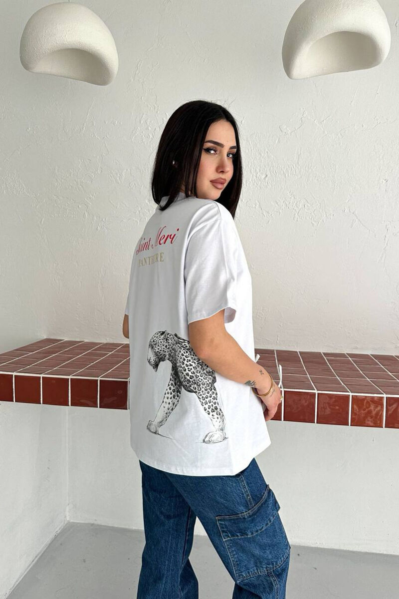FRONT & BACK WRITTINGS WOMAN T-SHIRT WHITE-E BARDHE - 2