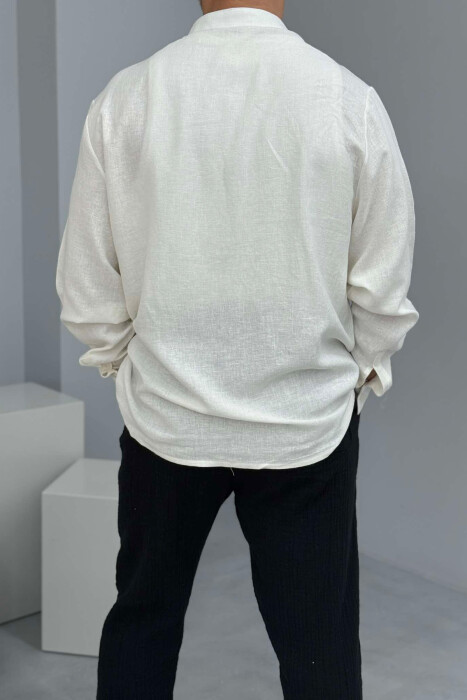 FRONT IMAGE DESIGNED MEN SHIRT CREAM/KREM - 2