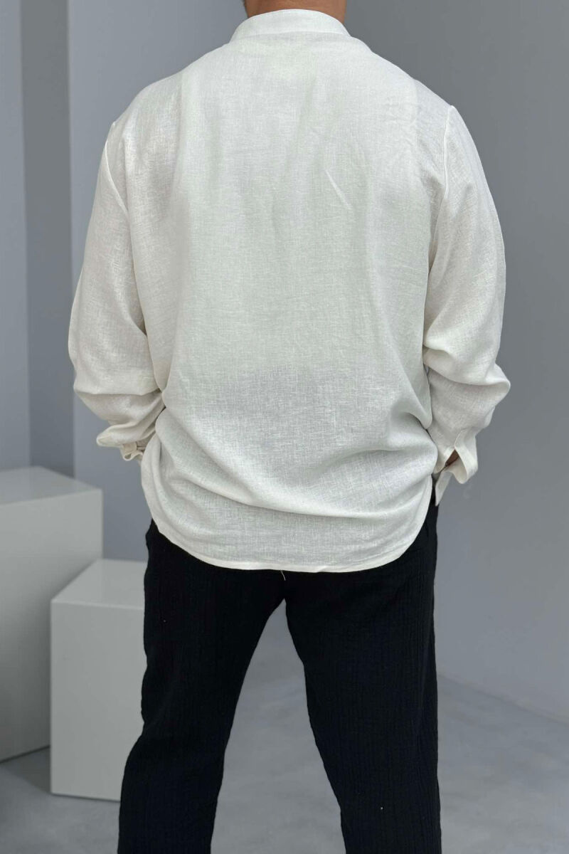 FRONT IMAGE DESIGNED MEN SHIRT CREAM/KREM - 2