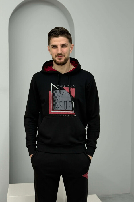 FRONT IMAGE HOODIE+SWEATPANTS MEN SET BLACK/ E ZEZE - 2