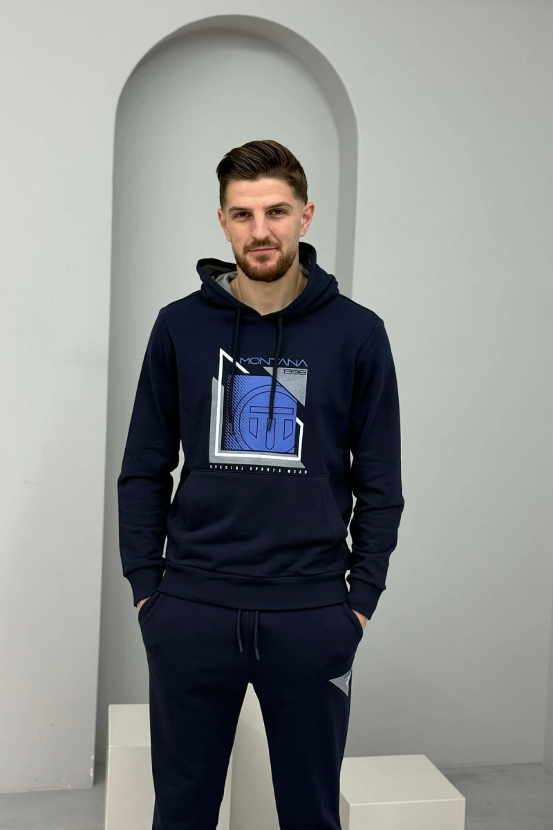 FRONT IMAGE HOODIE+SWEATPANTS MEN SET BLUE/BLU - 3