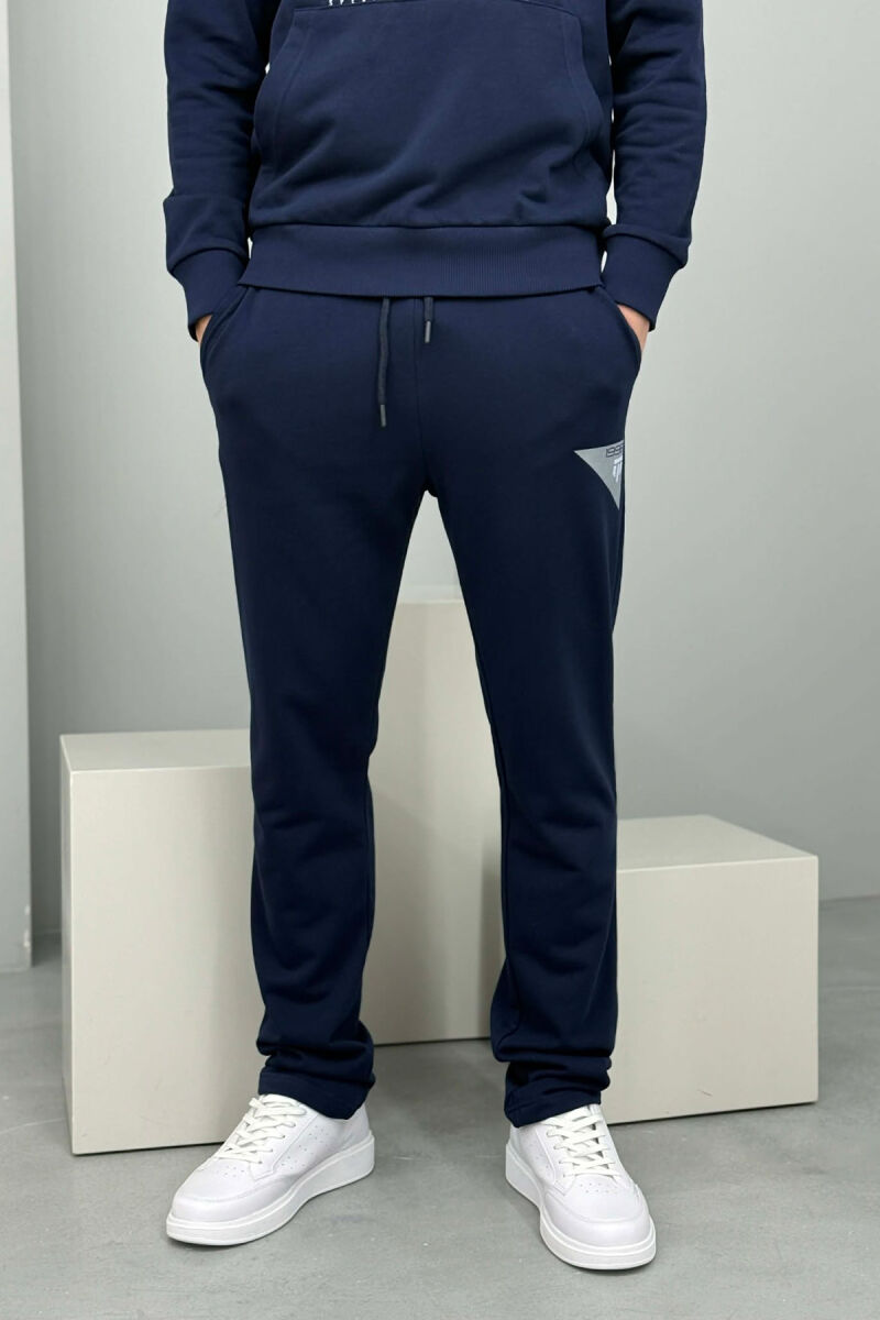 FRONT IMAGE HOODIE+SWEATPANTS MEN SET BLUE+RED/BLU-KUQE - 2
