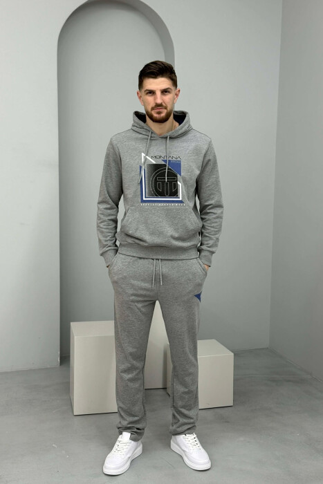 FRONT IMAGE HOODIE+SWEATPANTS MEN SET LIGHT GREY/GZ 