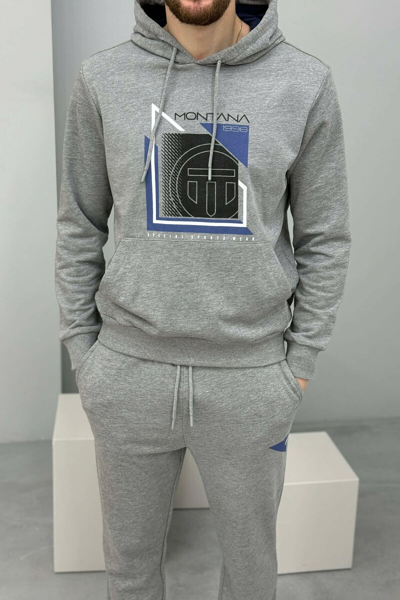 FRONT IMAGE HOODIE+SWEATPANTS MEN SET LIGHT GREY/GZ - 2