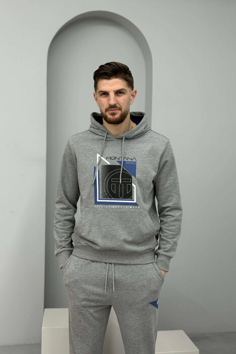 FRONT IMAGE HOODIE+SWEATPANTS MEN SET LIGHT GREY/GZ - 3