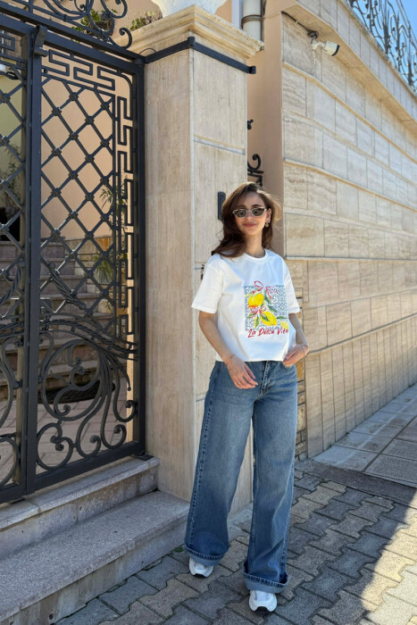 FRONT IMAGE ONE COLOR WOMAN T-SHIRT WHITE-E BARDHE - 3