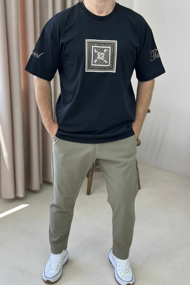 FRONT IMAGE SIMPLE MEN T-SHIRT BLACK/ E ZEZE - 2