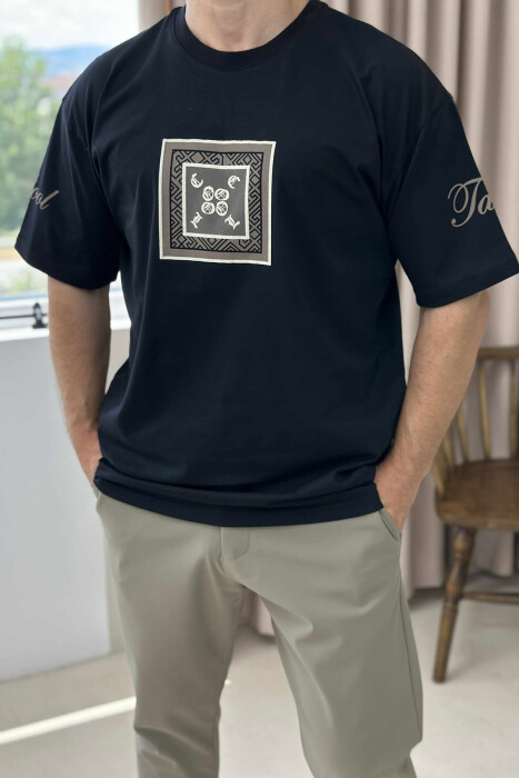 FRONT IMAGE SIMPLE MEN T-SHIRT BLACK/ E ZEZE 