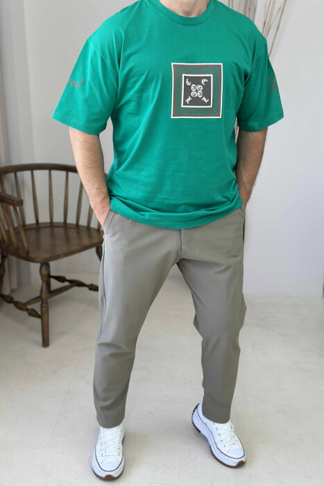 FRONT IMAGE SIMPLE MEN T-SHIRT GREEN/JESHILE 