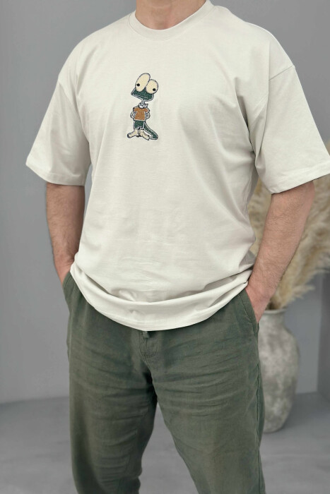 FRONT IMAGE SIMPLE MEN T-SHIRT LIGHT GREY/GZ 