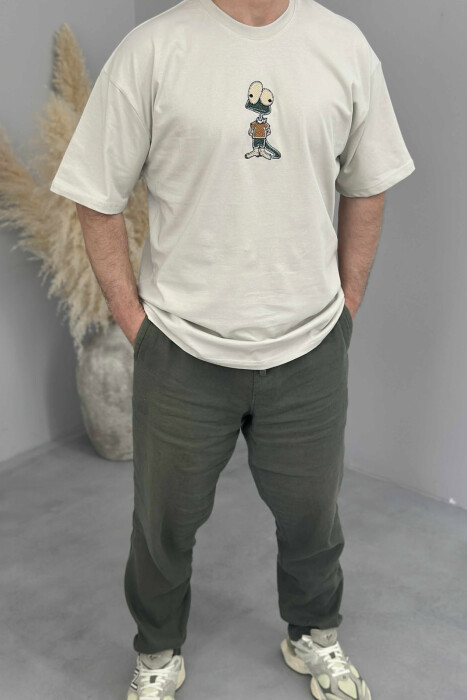 FRONT IMAGE SIMPLE MEN T-SHIRT LIGHT GREY/GZ - 2