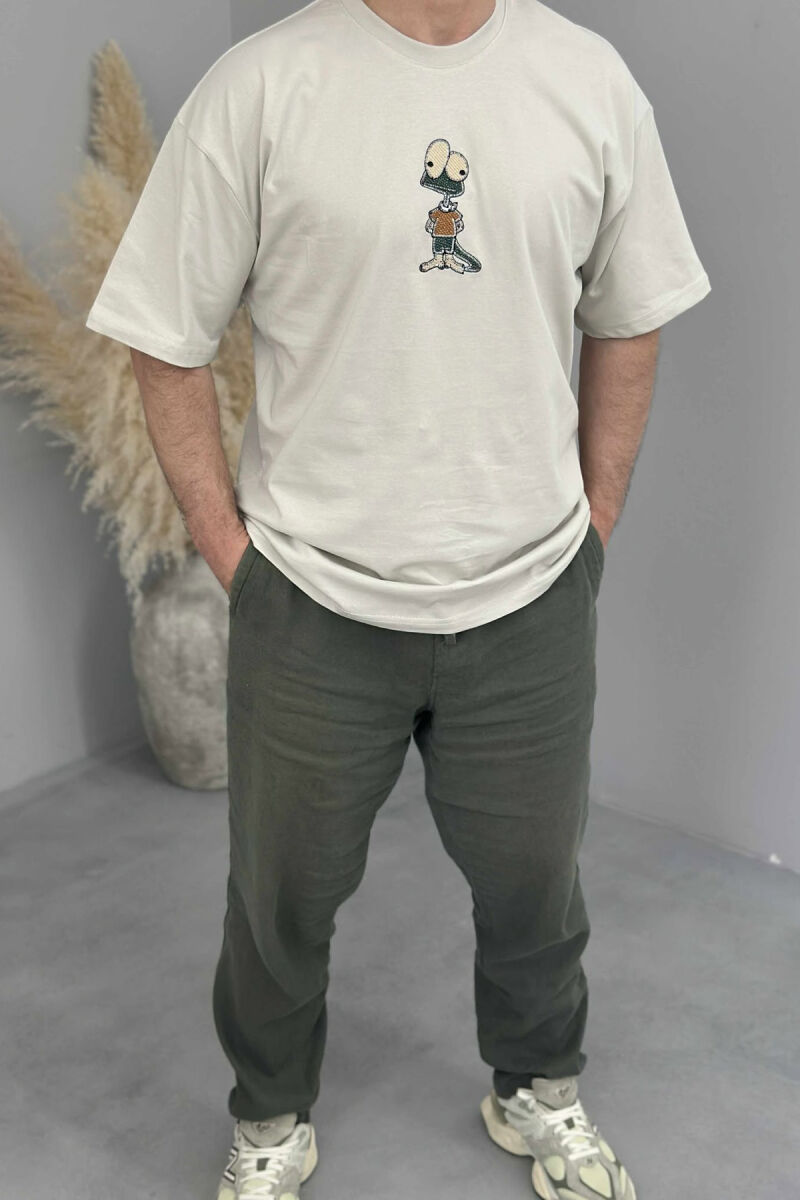 FRONT IMAGE SIMPLE MEN T-SHIRT LIGHT GREY/GZ - 2