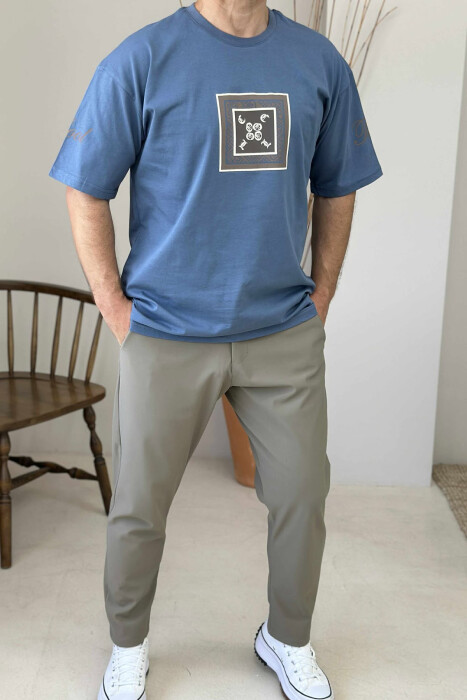 FRONT IMAGE SIMPLE MEN T-SHIRT LIGHTBLUE/BZ - 4