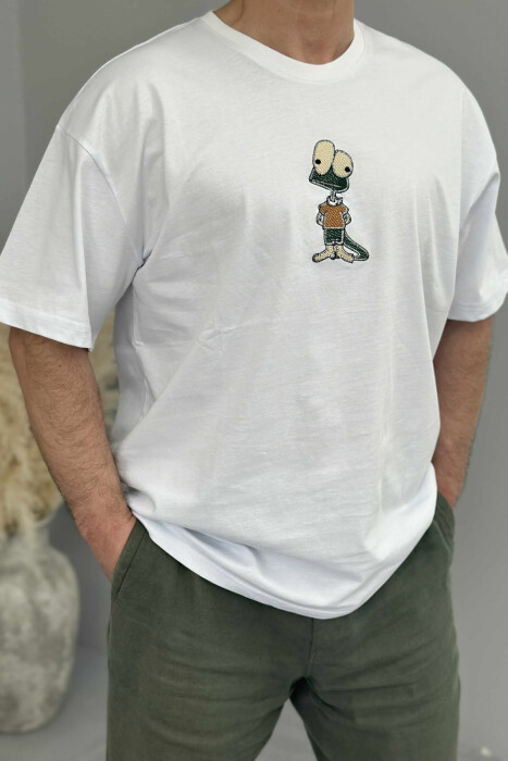 FRONT IMAGE SIMPLE MEN T-SHIRT WHITE-E BARDHE 